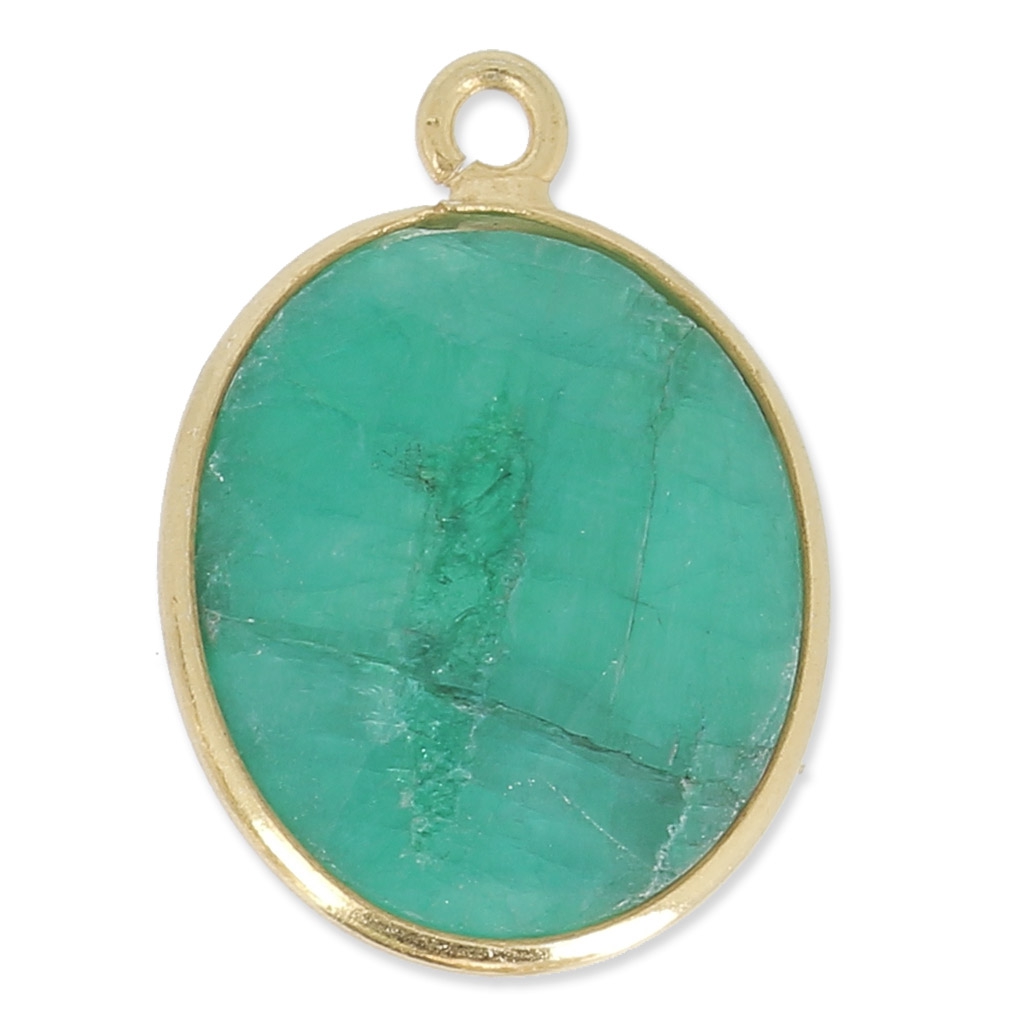 Pendentif Goutte Plaqué Or Avec Pierre Bleue, Bijou Fantaisie