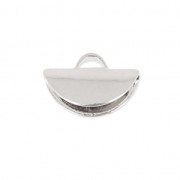 Embout pince demi-lune 9x5.5 mm - Placage argent fin x1