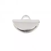 Embout pince demi-lune 9x5.5 mm - Placage argent fin x1