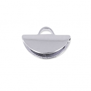 Embout pince demi-lune 9x5.5 mm - Argenté vieilli x1
