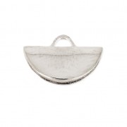 Embout pince demi-lune 10.5 x 6.5 mm Placage argent fin x1|raw }}