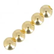 Perles rondes 8 mm - Fabrication Européenne - Doré à l'or fin x5