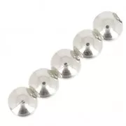 Perles rondes 8 mm - Fabrication Européenne - Placage argent fin x5