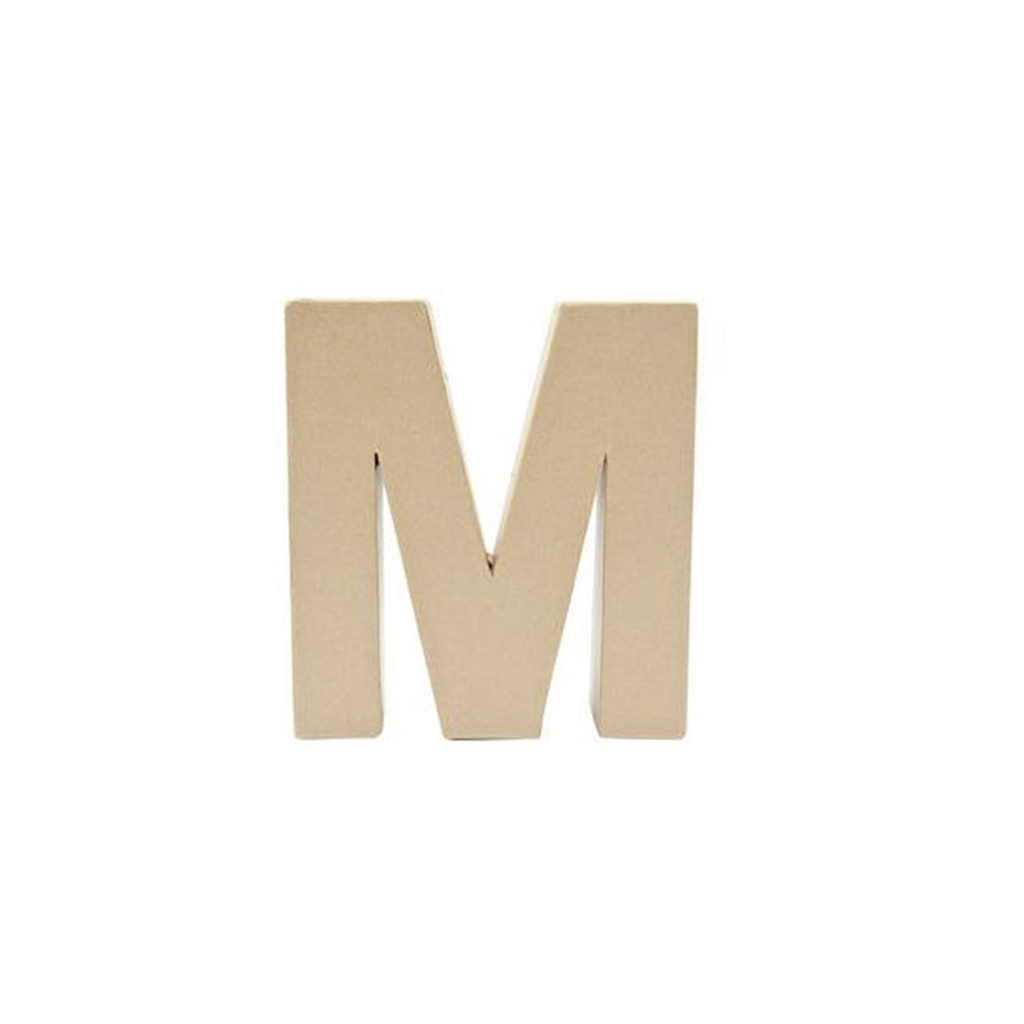 Grande Lettre M En Papier Mâché 175 X 17 Cm à Poser Et à Décorer