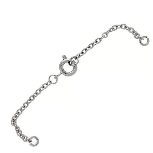 Chainette de sécurité avec fermoir à ressort 7mm Plaqué rhodium