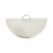 Embout pince demi-lune 19.5x11.5 mm Placage argent fin x1