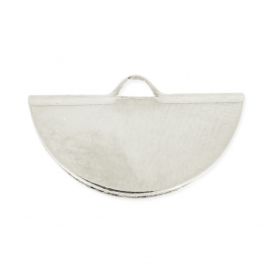 Embout pince demi-lune 19.5x11.5 mm Placage argent fin x1