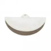 Embout pince demi-lune 19.5x11.5 mm Placage argent fin x1