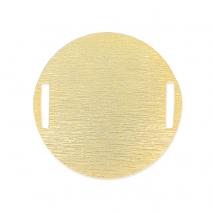 Intercalaire disque rond incurvé et texturé 29 mm doré à l'or fin x1
