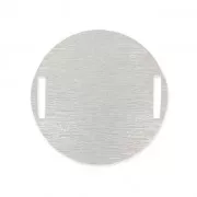 Intercalaire disque rond incurvé et texturé 29 mm Placage argent fin x1