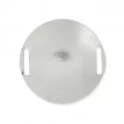 Intercalaire disque rond incurvé et texturé 29 mm Placage argent fin x1