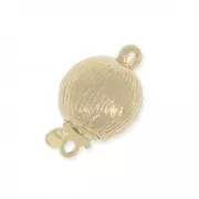 Fermoir à clipser boule texturé 9x15 mm doré x1