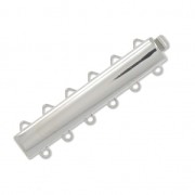 Fermoir 6 rangs 9x39 mm plaqué rhodium x1|raw }}