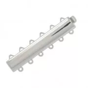 Fermoir 6 rangs 9x39 mm plaqué rhodium x1