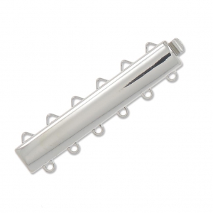 Fermoir 6 rangs 9x39 mm plaqué rhodium x1