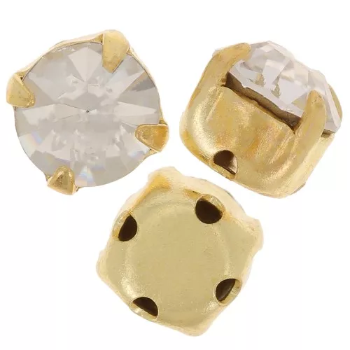 Chatons montés 4 mm doré Crystal  x10