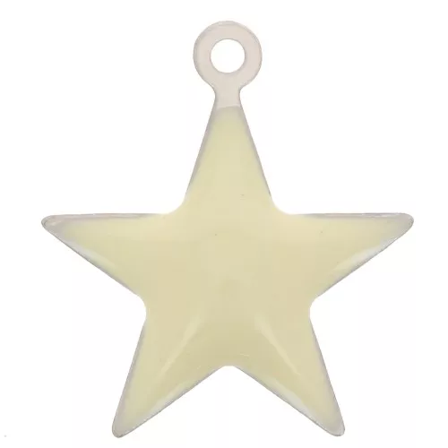 Breloques étoiles en métal et résine époxy 15 mm Crème x 10