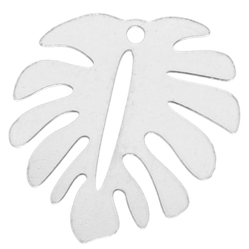 Breloque feuille de philodendron 17x15 mm - Argent 925 x1