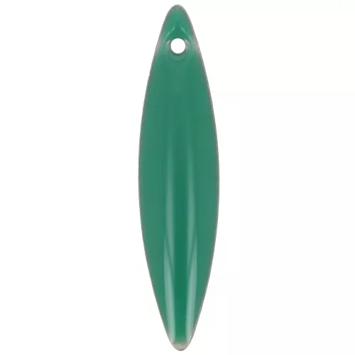 Navettes en métal et résine époxy 25x5.5 mm - Vert emeraude x10