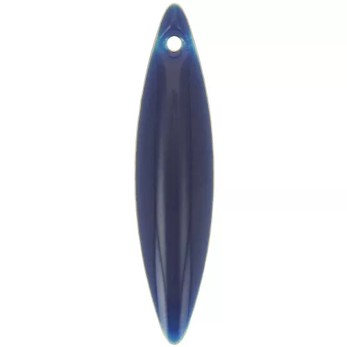 Navettes en métal et résine époxy 25x5.5 mm Bleu Nuit x 10