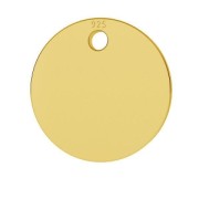 Sequin rond 9 mm - médaille à graver en Argent 925 Doré à l'or fin x1|raw }}