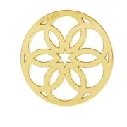 Pendentif / Intercalaire rond rosace 13 mm en Argent 925 doré à l'or fin x1