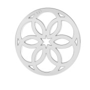 Pendentif / Intercalaire rond rosace 13 mm en Argent 925 x1