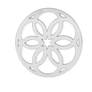 Pendentif / Intercalaire rond rosace 13 mm en Argent 925 x1