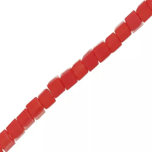 Cubes en verre 2.5 mm Red Coral x43 cm