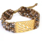 Cubes en verre 3 mm - Crystal Gold Bronze Luster x48cm