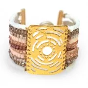 Cubes en verre 2.5 mm Lavender Opal Half Purple Iris x40 cm