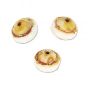 Perles en verre Saturn Beads 8x10 mm Opaque White Travertin x10|raw }}