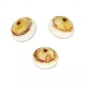 Perles en verre Saturn Beads 8x10 mm Opaque White Travertin x10