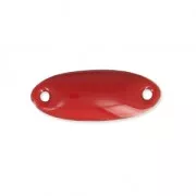 Intercalaires en métal ovale 2 trous résine époxy 16x6.5 mm - Rouge foncé x8