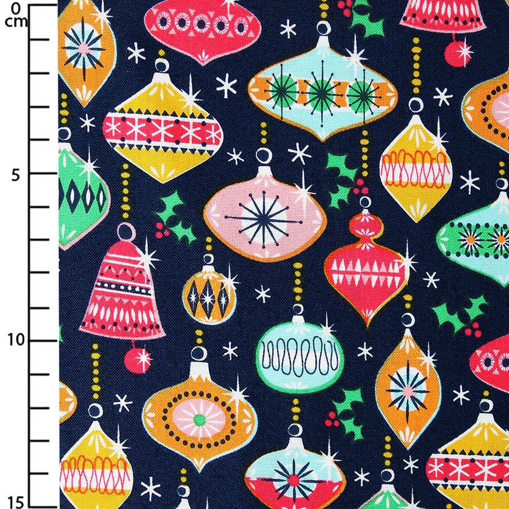 Tissu Dashwood coton Merry Little Christmas Navy x10cm Perles & Co