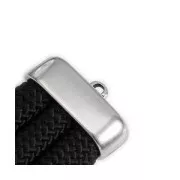 Embout en métal pour cordon 10 mm et lacet 10x30 mm Placage Argent fin vieilli