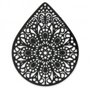 Pendentif teinté laser cut goutte 49x39 mm Noir x1|raw }}