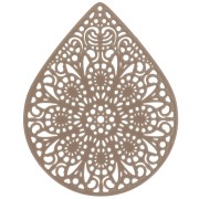 Pendentif teinté laser cut goutte 49x39 mm - Marron clair x1|raw }}