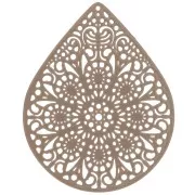 Pendentif teinté laser cut goutte 49x39 mm - Marron clair x1