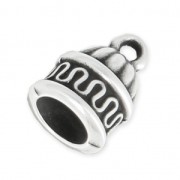 Embout métal pour création de bijoux spirale ou pour cordon 6 mm Placage Argent fin vieilli|raw }}