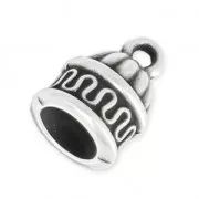 Embout métal pour création de bijoux spirale ou pour cordon 6 mm Placage Argent fin vieilli