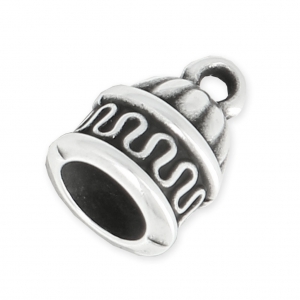 Embout métal pour création de bijoux spirale ou pour cordon 6 mm Placage Argent fin vieilli