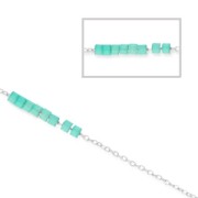 Chaîne fine pour Miyuki Delica 11/0 maille Forçat 0.8 mm - Placage argent fin x1m|raw }}