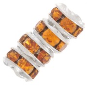 Rondelles Strass 5 mm argenté/Topaz x4