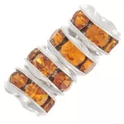 Rondelles Strass 5 mm argenté/Topaz x4