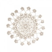 Napperon crochet dentelle fleur 20 cm Ecru x1