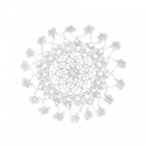 Napperon crochet dentelle fleur 20 cm Blanc x1