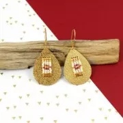 Intercalaire goutte en métal diamanté pour Miyuki Delica 30 mm Argenté x1