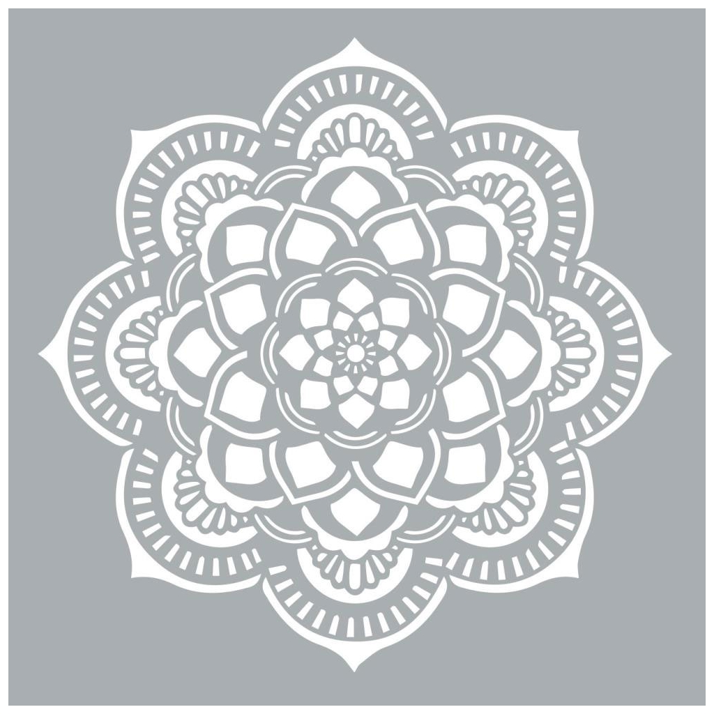 Pochoir décoratif Home deco XL 45.7 x 45.7 cm Mandalas Rosace - Perles \u0026 Co, image size:1024x1024