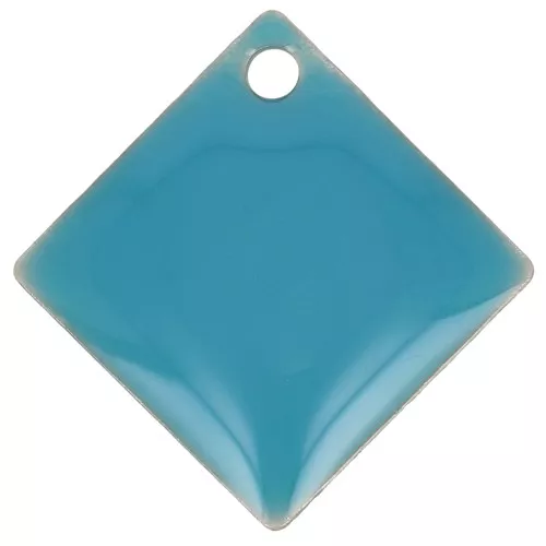 Sequins losanges en métal et résine époxy 16x16 mm Bleu x 8